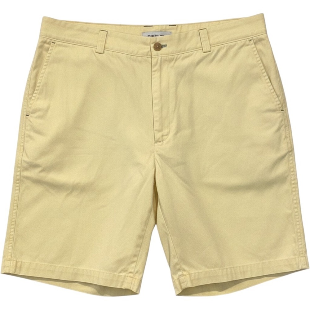 J.McLaughlin Shorts Light Yellow Flat Front Chino Summer Preppy - Size 36